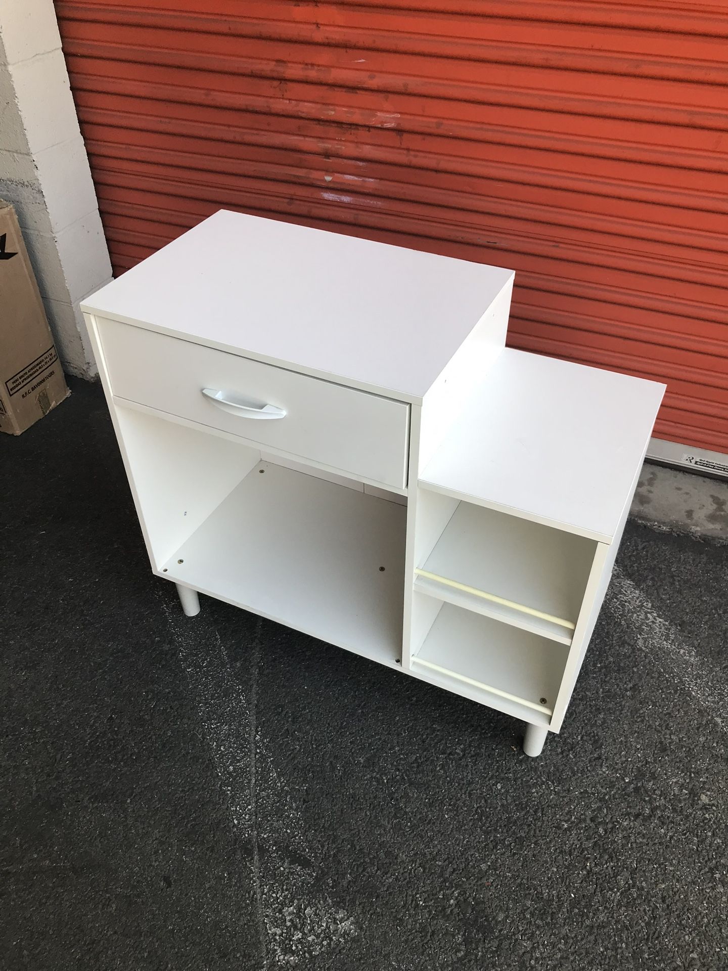 White Utility Cabinet Desk