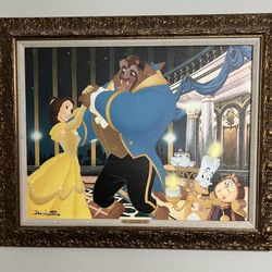 Disney Beauty And The Beast Art Framed Canvas Giclee