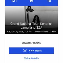 Kendrick concert 4/29 - Section 121 - Row 16 - Seat 16