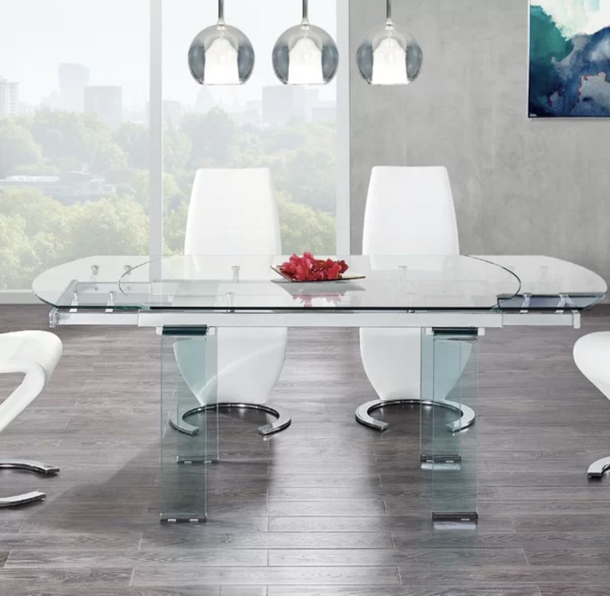 Glass Extendable Dining Table