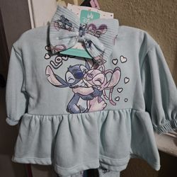 3-piece baby girl outfit set featuring Stitch and Angel from Disney's Lilo & Stitch