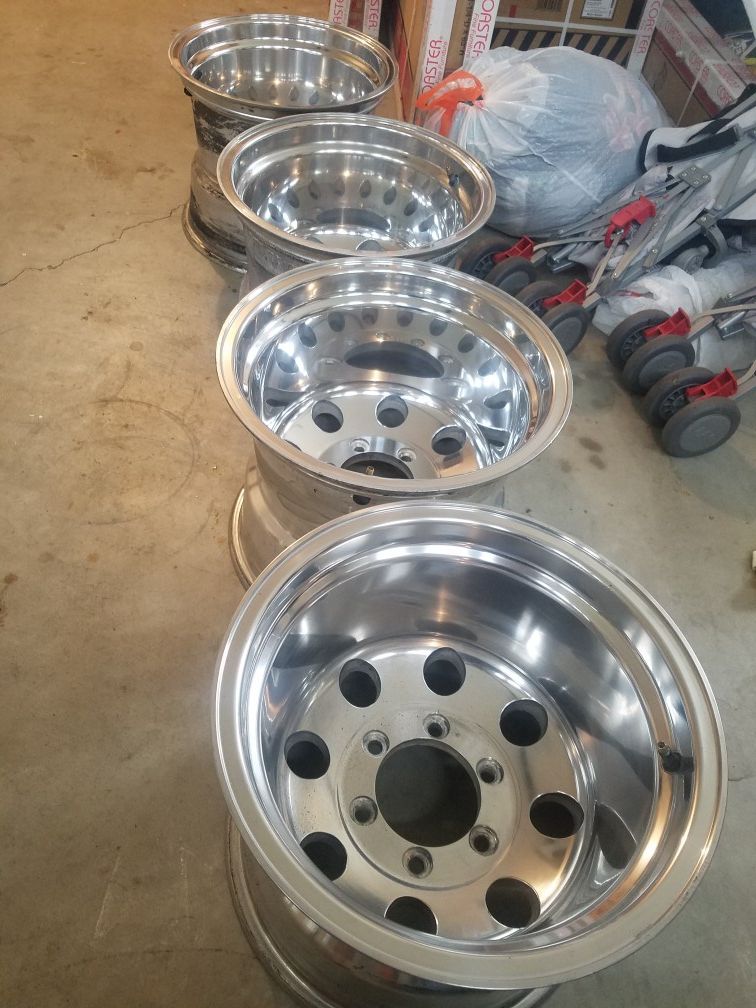 15x12 6 lug aluminum wheels
