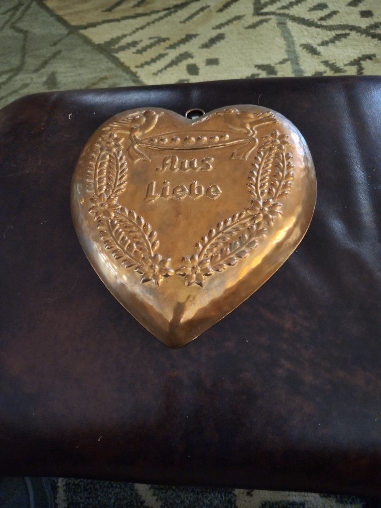 Vintage Swiss Heart Aus Liebe Copper Mold 