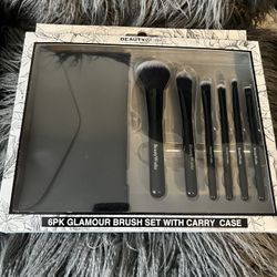 6PK Glamour Brush Set With Carry Case/new