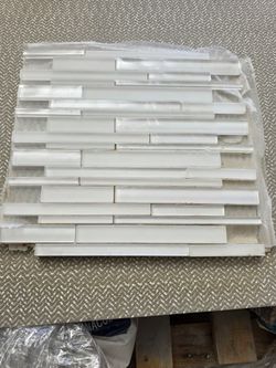 Akdo White Glass Mosaic Tile - 4 Boxes - $150