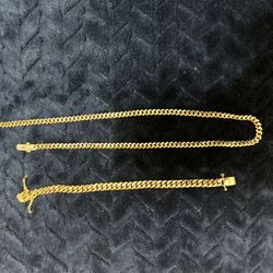 Solid 10k gold chain and bracelet