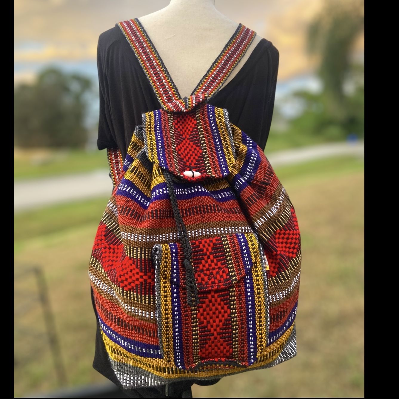 Pinzon Colorful Boho Backpack Multicolor Handcrafted Unisex Casual