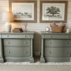 $375/set- Pair of Oversized Farmhouse Nightstands - delivery available 