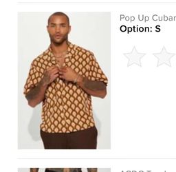 men cuban shirts /shorts