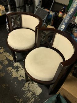 2 High End Solid Wood Microfiber Seats Seat Color Ivory