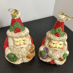 Vintage Santa Christmas Bell Ornaments