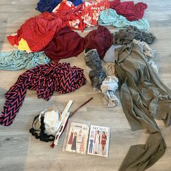 Random fabric, pattern and zippers