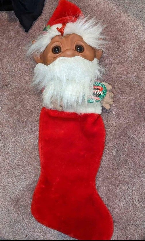 Vintage Troll Christmas Stocking