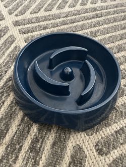 Navy Blue Slow-Feeding Pet Bowl – 10”