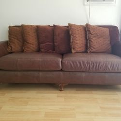 Leather couches and coffee table 