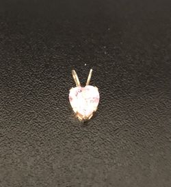 10 karat gold heart shaped pendant pink tourmaline birthstone