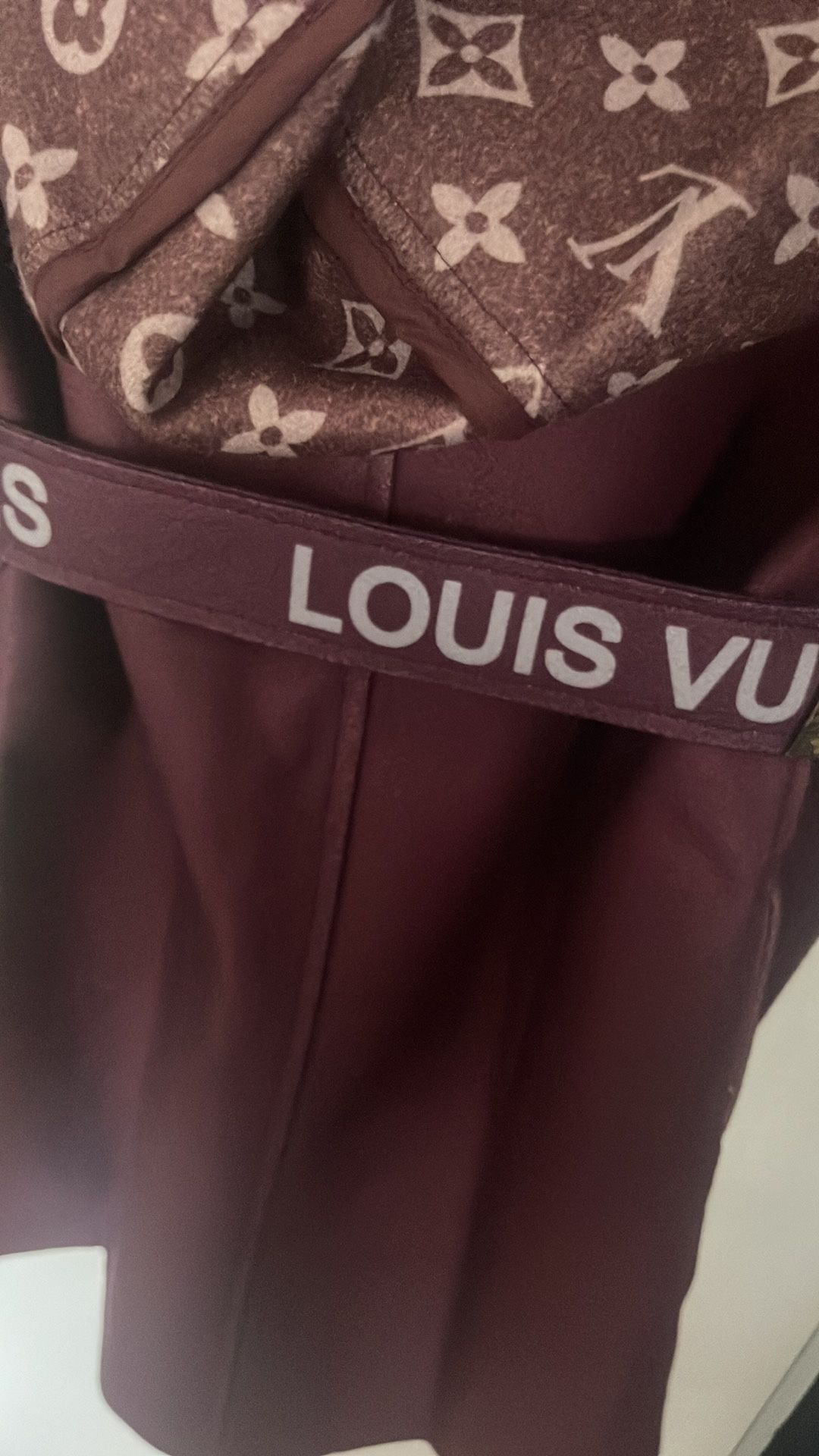 Louis Vuitton® Signature Double Face Hooded Wrap Coat Oil. Size 38