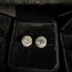 Large stud platform Moissanite earrings