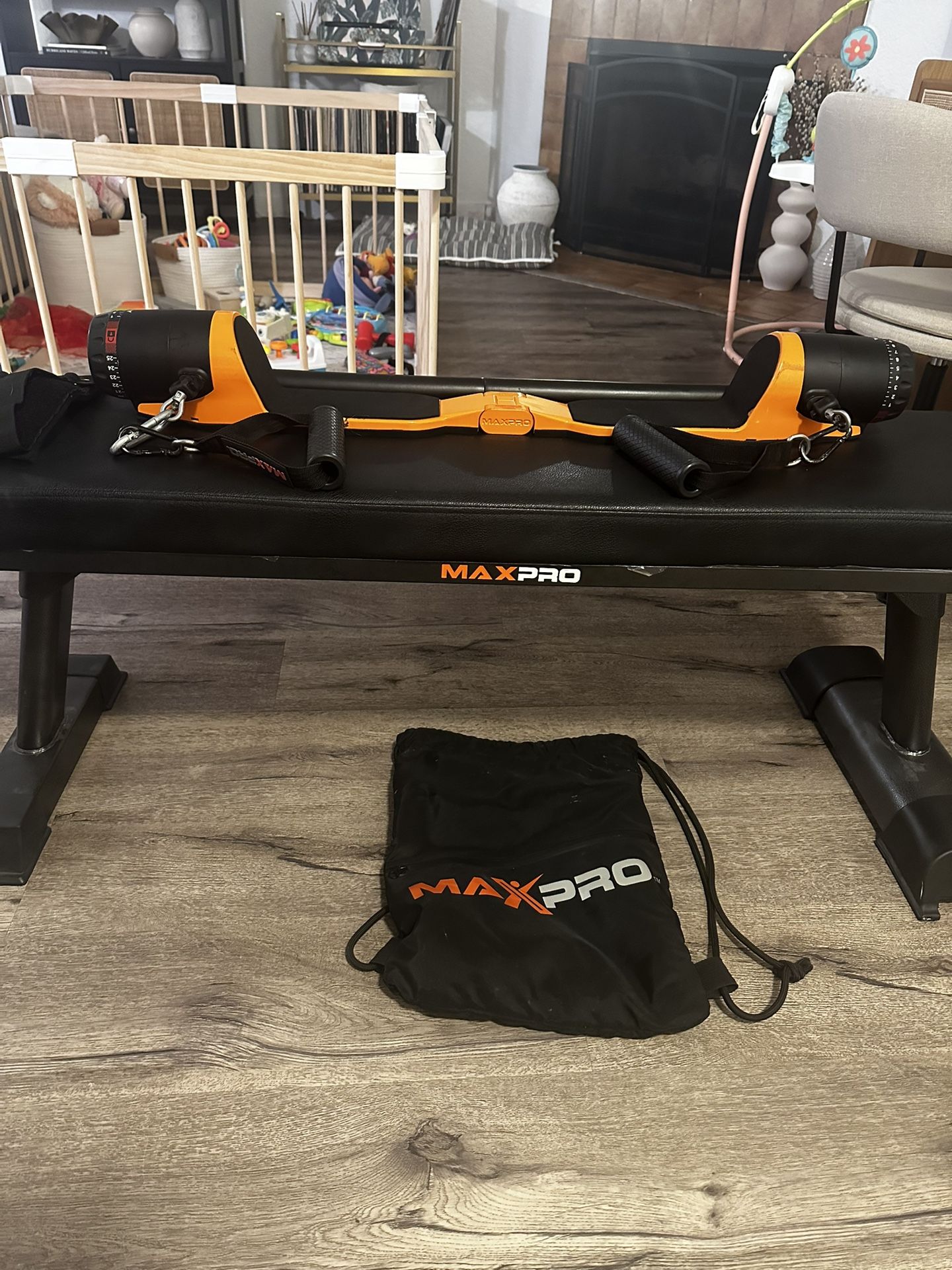 MAXPRO Portable Home Gym System Foldable Flat Bench