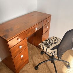 Desk with drawers with chair