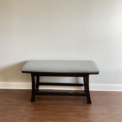 Wooden Bench With Leather Cushion 