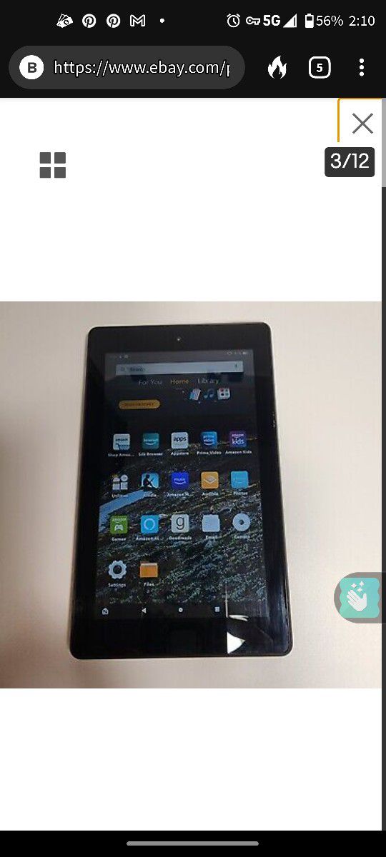 Amazon 7in Kindle Fire 16g Tablet With Protective Case and Charger 