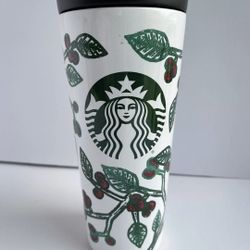 STARBUCKS Coffee SS 16 oz Travel Mug Holiday Christmas 'Refill' Tumbler 2016