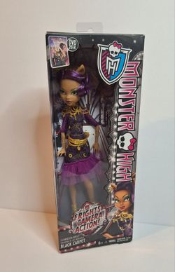 Monster High Frights Camera Action Clawdeen Wolf Black Carpet Mattel 2013 NRFB