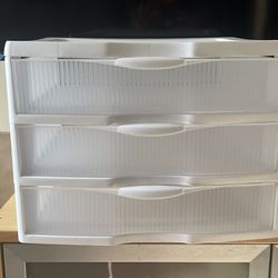 White Plastic Three Drawer Storage