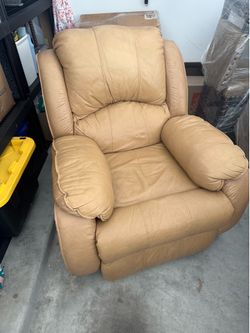Beige Leather Recliner