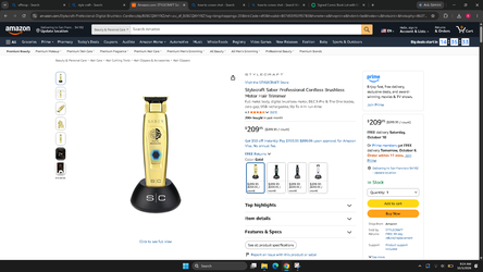 Stylecraft Saber Professional Cordless Brushless Motor Hair Trimmer