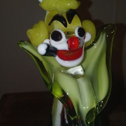 Antique Hand Blown Glass Clown One Of A Kind