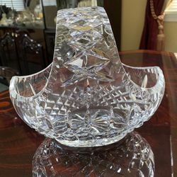 Vintage Handcut 24% Lead Crystal Basket Bowl