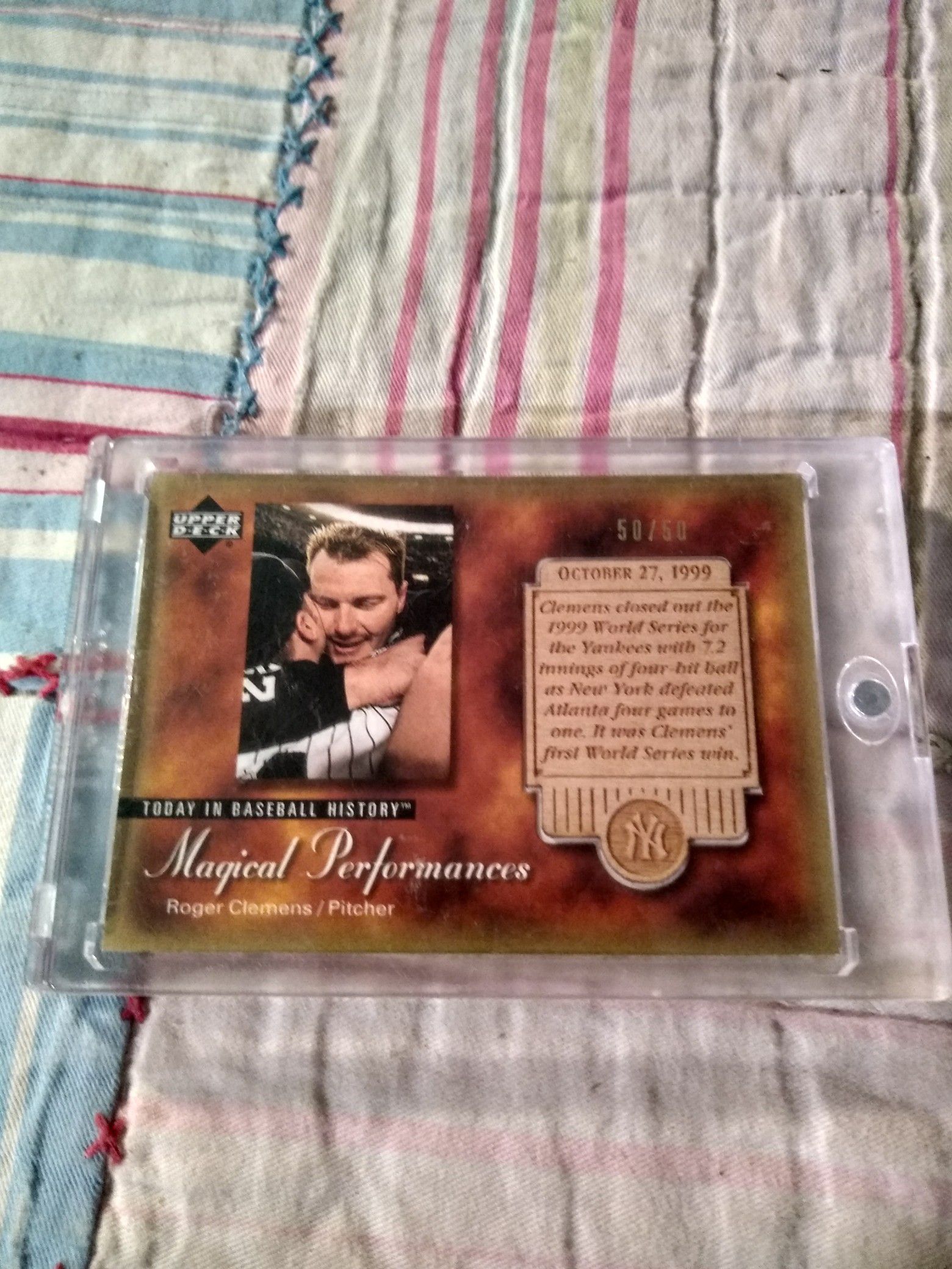 Roger Clemens Magical Performances Baseball card, 50/50