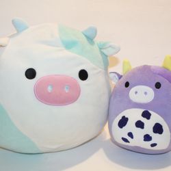 Squishmallow Cow Bundle Of 2 12” & 7” 