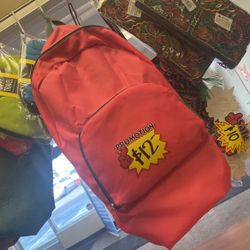 Backpack $12 several different colors, pink, green and blue