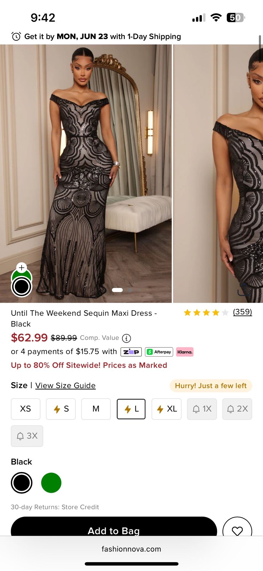 Fashion Nova Dress! Until The Weekend Sequin Maxi Dress - Black