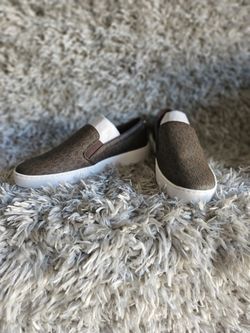 MK Brown Textured Slip-On Sneakers