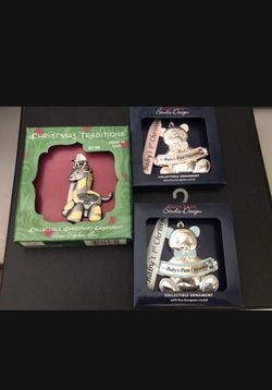 3 - 2014 New Baby’s First Christmas Tree Ornaments   New In Box 