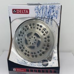 Shower Head, Wall Mount Fixed, Delta, 75899SN, 8-Spray, New