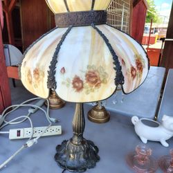 Antique Cream Slag Glass Lamp  