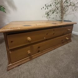 Solid Wood Coffee Table With Dual Side Storage