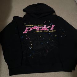 Black Sp5der P*nk Hoodie. Size Medium