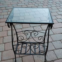 Wrought Iron Side Table 