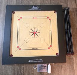 Surco Bulldog Carrom Tournament Board Set with Stand and Accessories