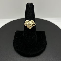 BRAND NEW 10KY Heart Nugget Ring