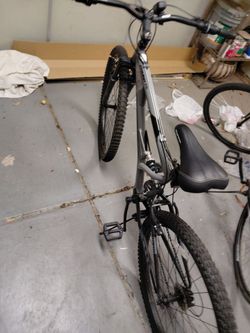 Gray Mountain Bike with Knobby Tires