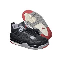 Air Jordan 4 Retro Bred Reimagined FQ8213 006 Sneakers Size 5.5Y (Women's Sz 7)