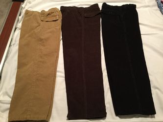 BOYS CORDUROY ELASTIC WAIST Pull on Pants lot of 3