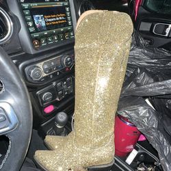 Rockem Gold Tall Western Boots 👢✨